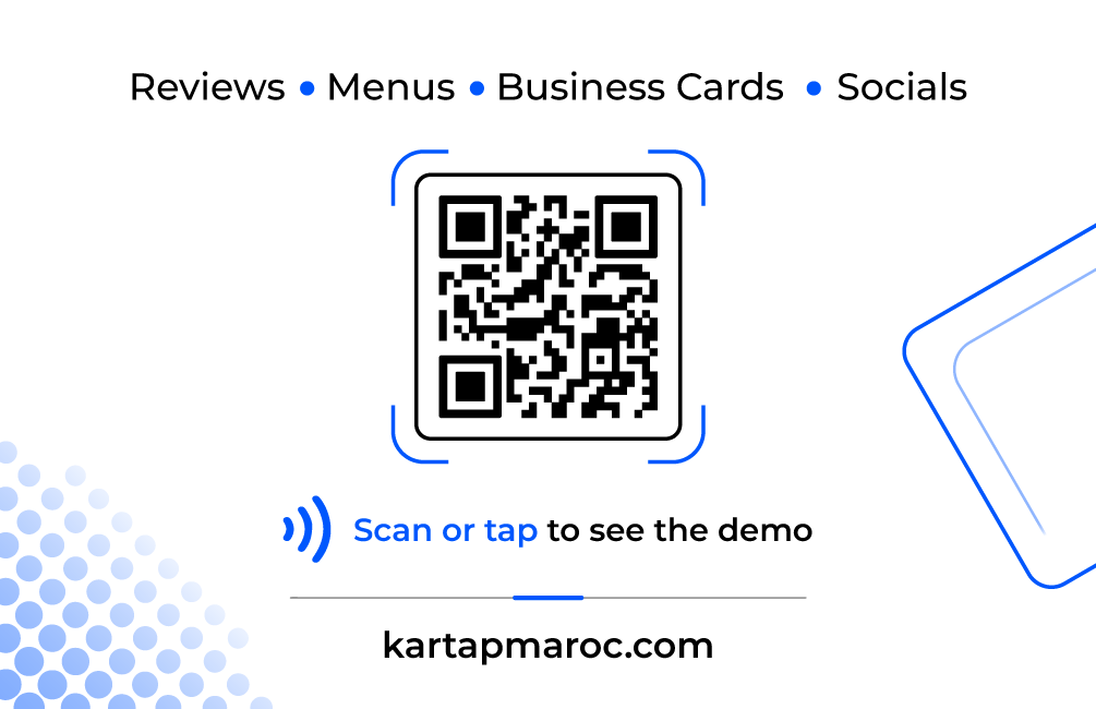 Kartap light demo NFC card back with QR code